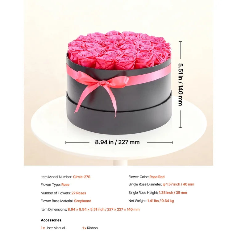 Home Decor - VEVOR Forever Flowers, 27 Preserved Roses in a Box, Eternal Flowers Immortal Bouquet