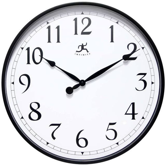 Clock - 18" Black Office Wall Clock
