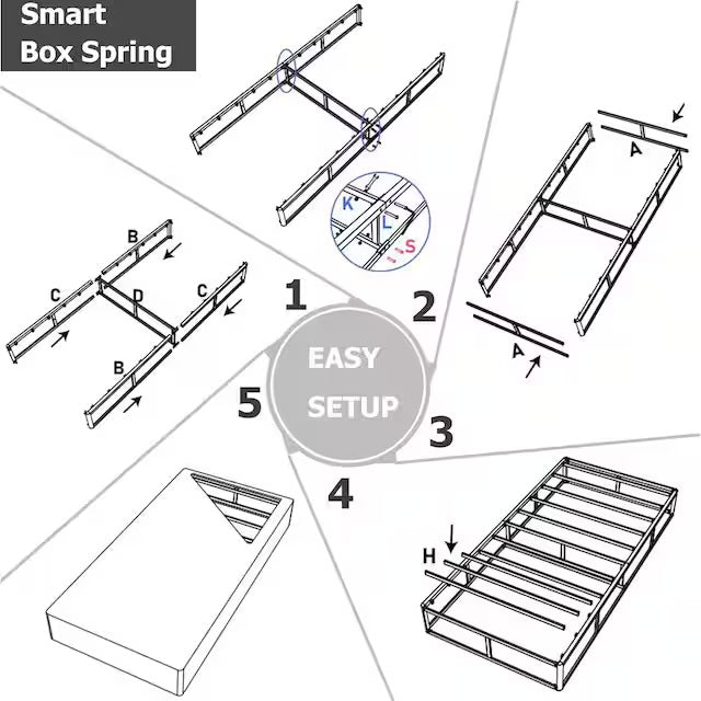 Mattress Support - Queen Size 4" Box Spring