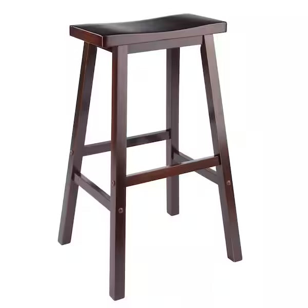 Barstool Set of 2 - 29” Satori Saddle Seat Walnut Bar Stool