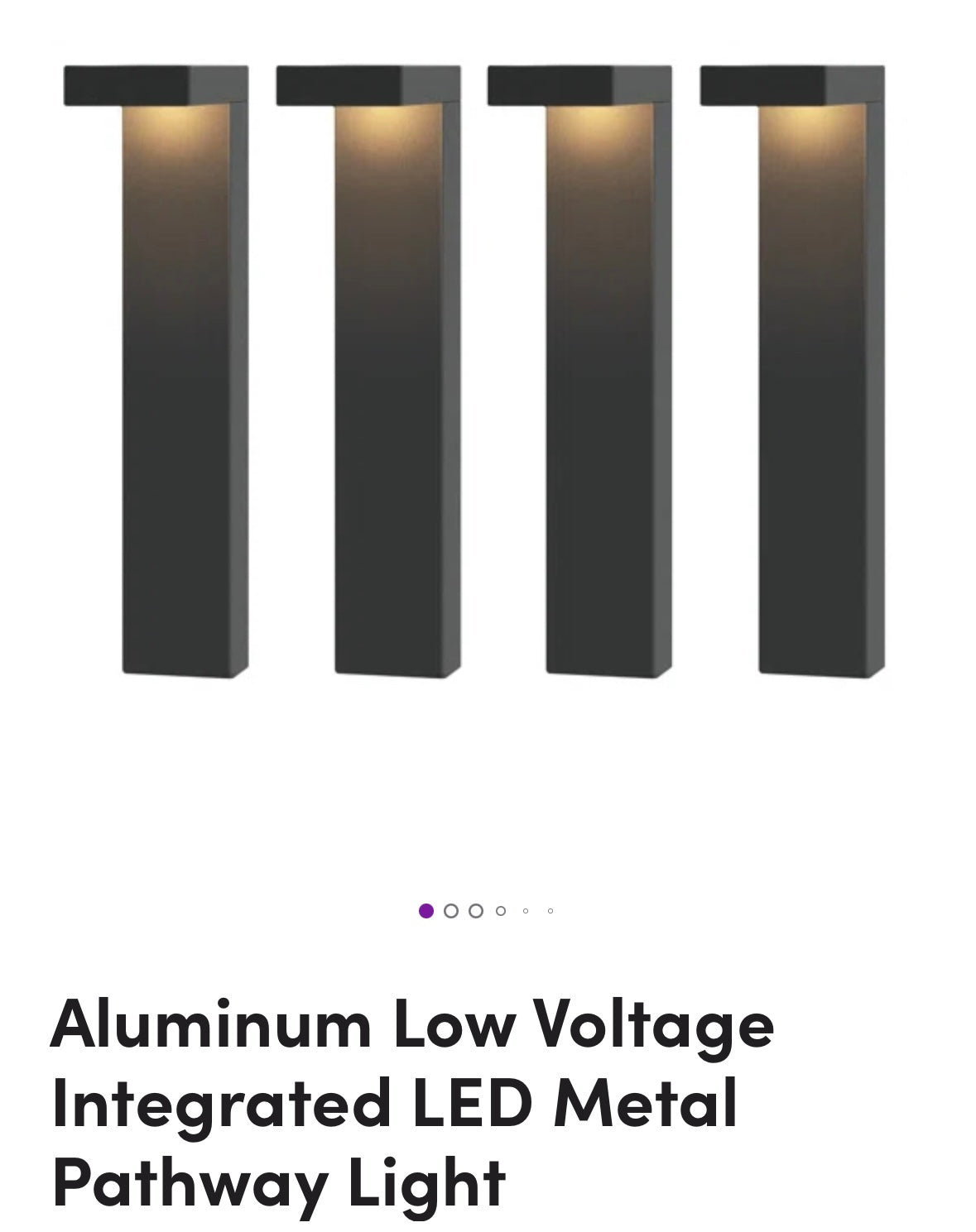 Outdoor - Aluminum Low Voltage Integrated LED Metal Pathway Light set of 4 - Hebron 4