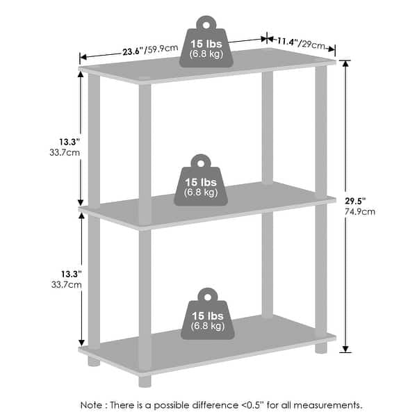 Storage Shelf - Furinno Turn-N-Tube 3-Tier Multipurpose Compact Display Rack
