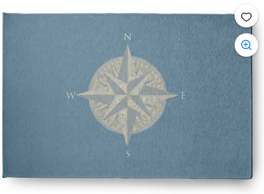 Rug - 4x6 Compass Nautical Chenille