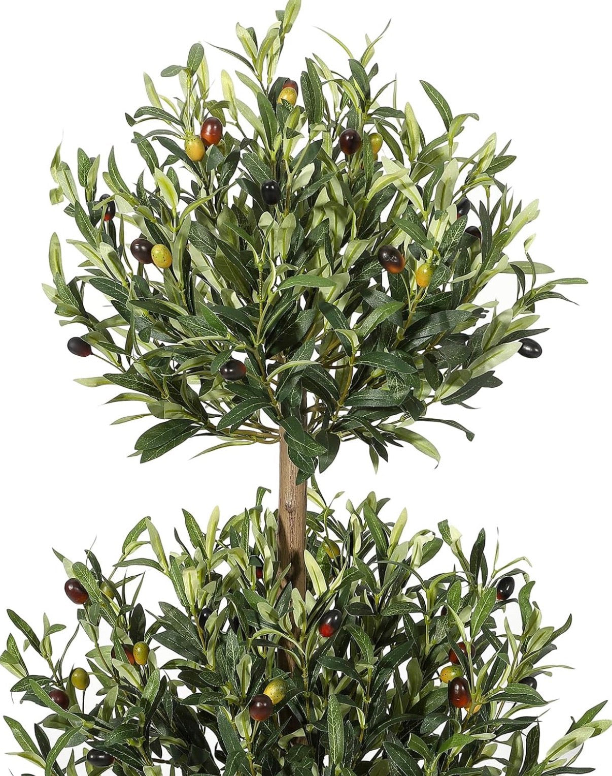 Faux Plant - 2 Pcs Artificial Olive Tree, 5FT Tall Olive Trees Artificial Indoor, Fake Olive Tree with Planter,