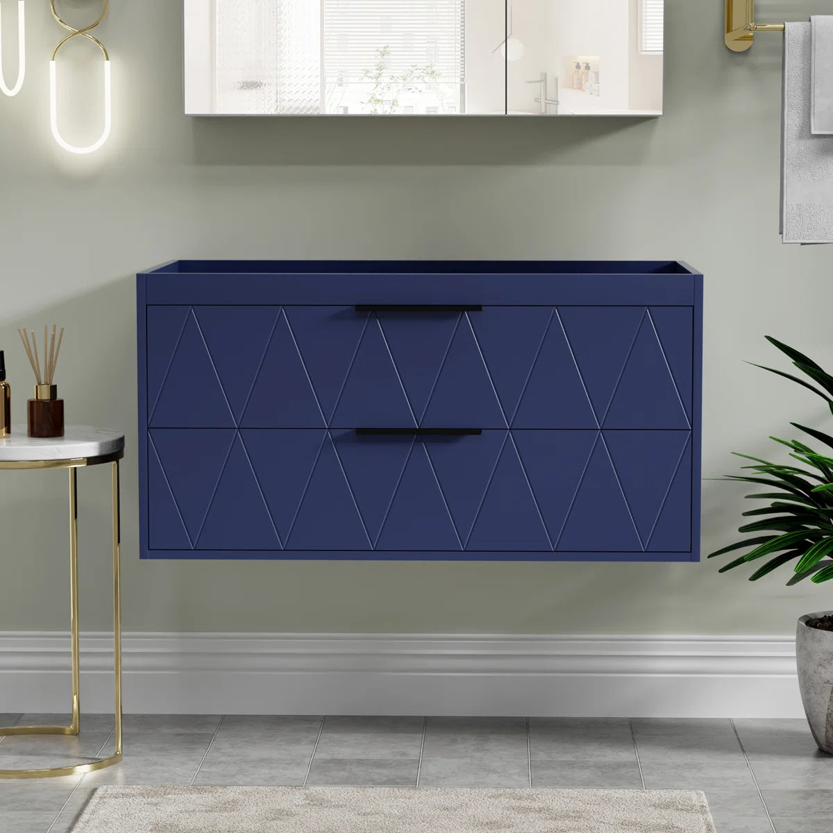 Bathroom Vanity - 36" Modern Wall Mounted Bathroom Vanity Base Only without Sink Top, Soft-close Drawers, Eco-friendly Hand Paint