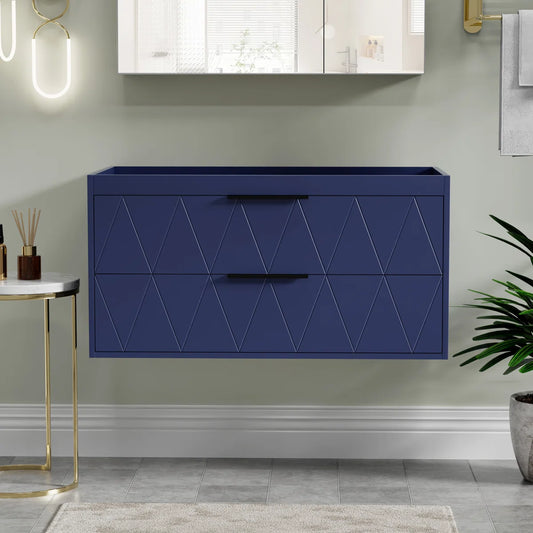 Bathroom Vanity - 36" Modern Wall Mounted Bathroom Vanity Base Only without Sink Top, Soft-close Drawers, Eco-friendly Hand Paint