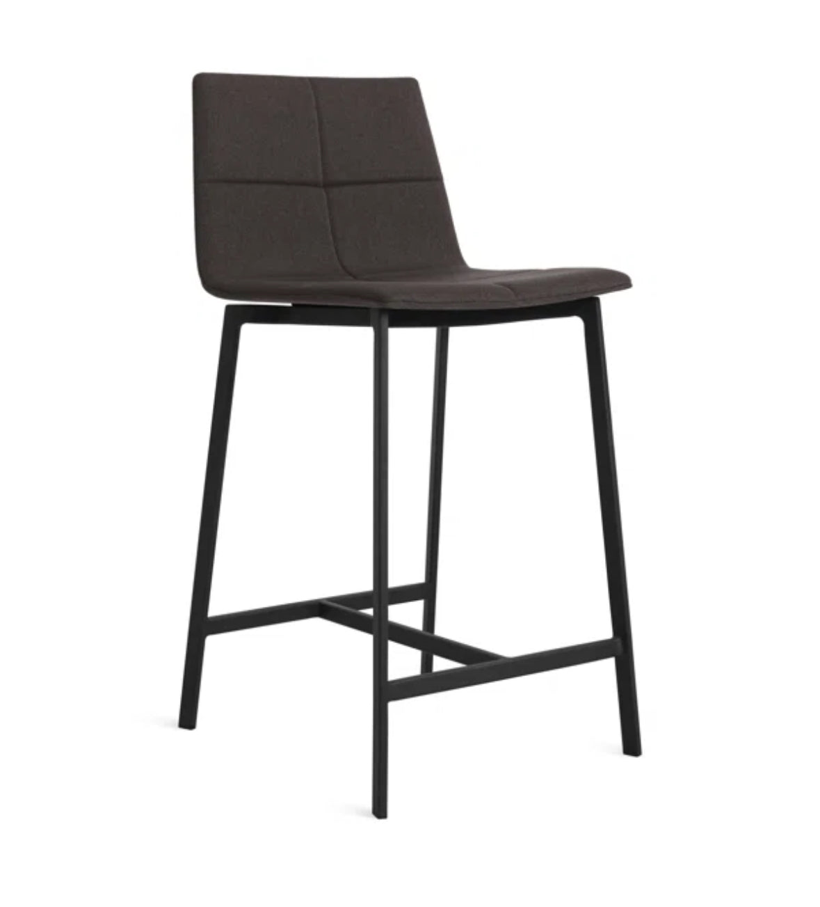 Barstool Single - 24" Metal Frame Upholstered Gunmetal Grey - BSW