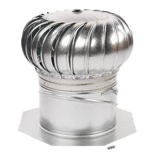 Roof Vent - 12 in. Mill Galvanized Steel Internally Braced Dual-Bearing Wind Ventilation Roof Turbine
