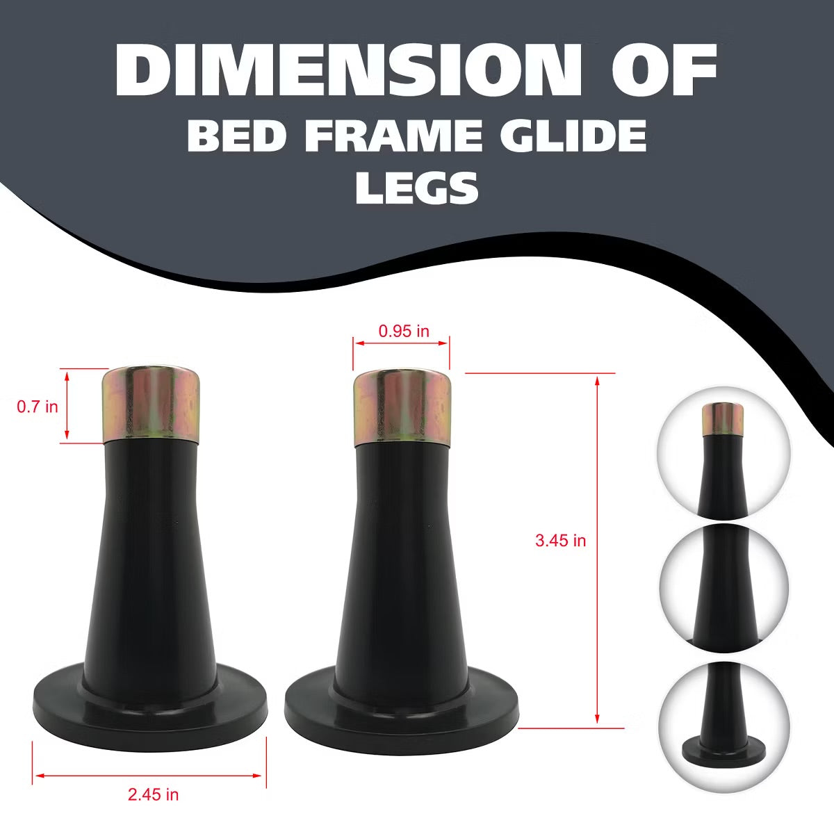 Bed Frame Legs - Hunsicker Plastic Bed Frame Glide Legs to Replace Wheels