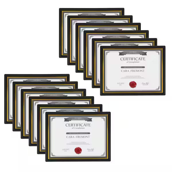 Frame - Corporate Document 8.5 in. x 11 in. Black Picture Frames (Set of 12)