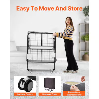 Folding Bed - Rollaway Folding Bed Frame (NO MATTRESS!!) 31 x 75-in Twin Size