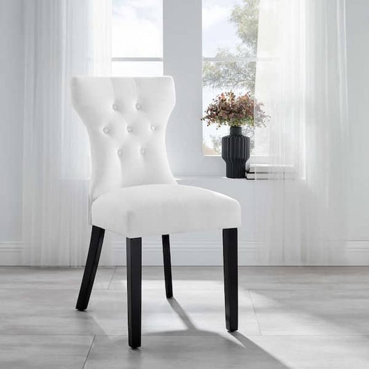 Dining Chair Single -  Silhouette White Dining Side Chair