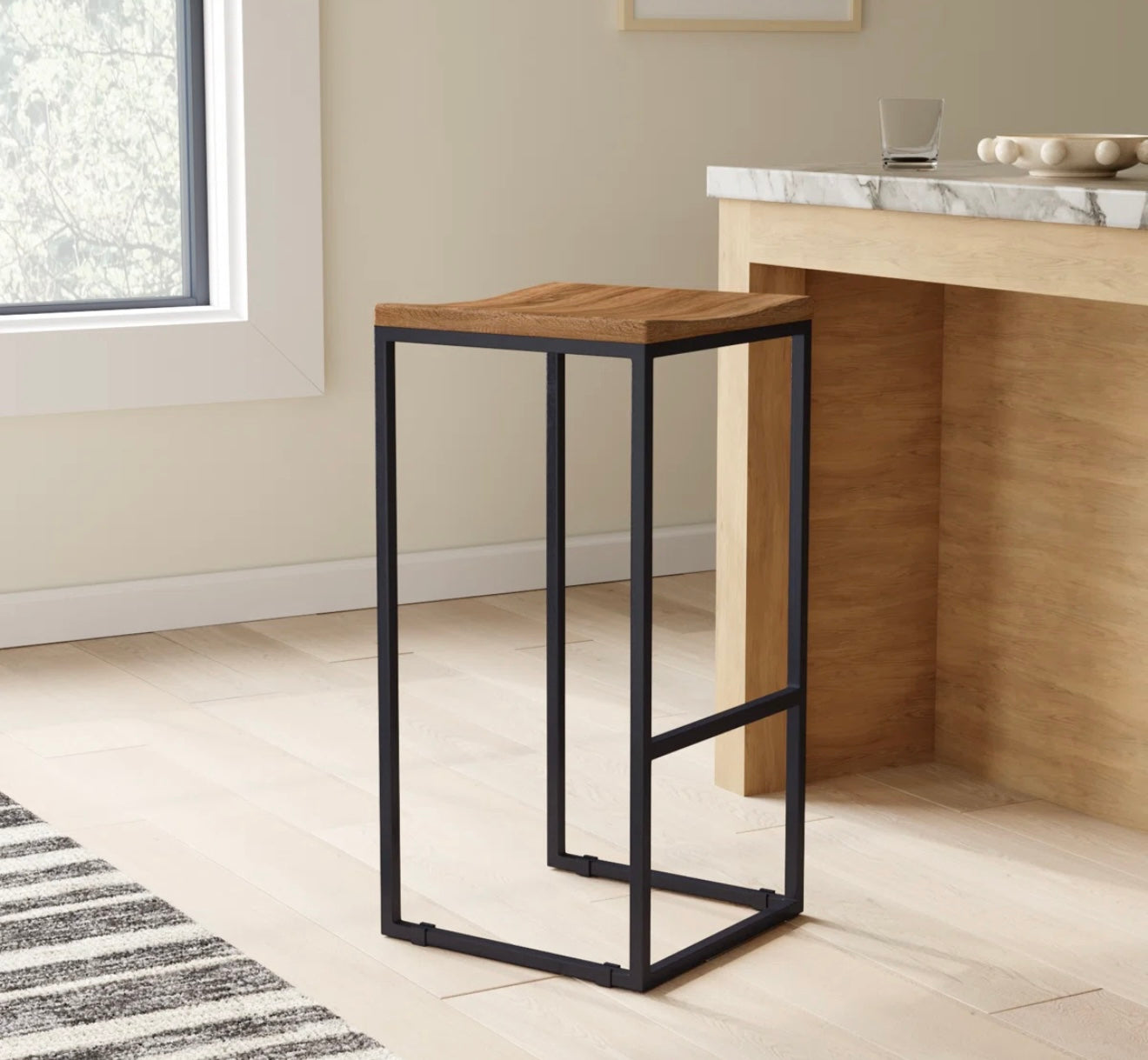 Barstool Set of 2 - 24” Presley Solid Wood Stool - WF9.25.25