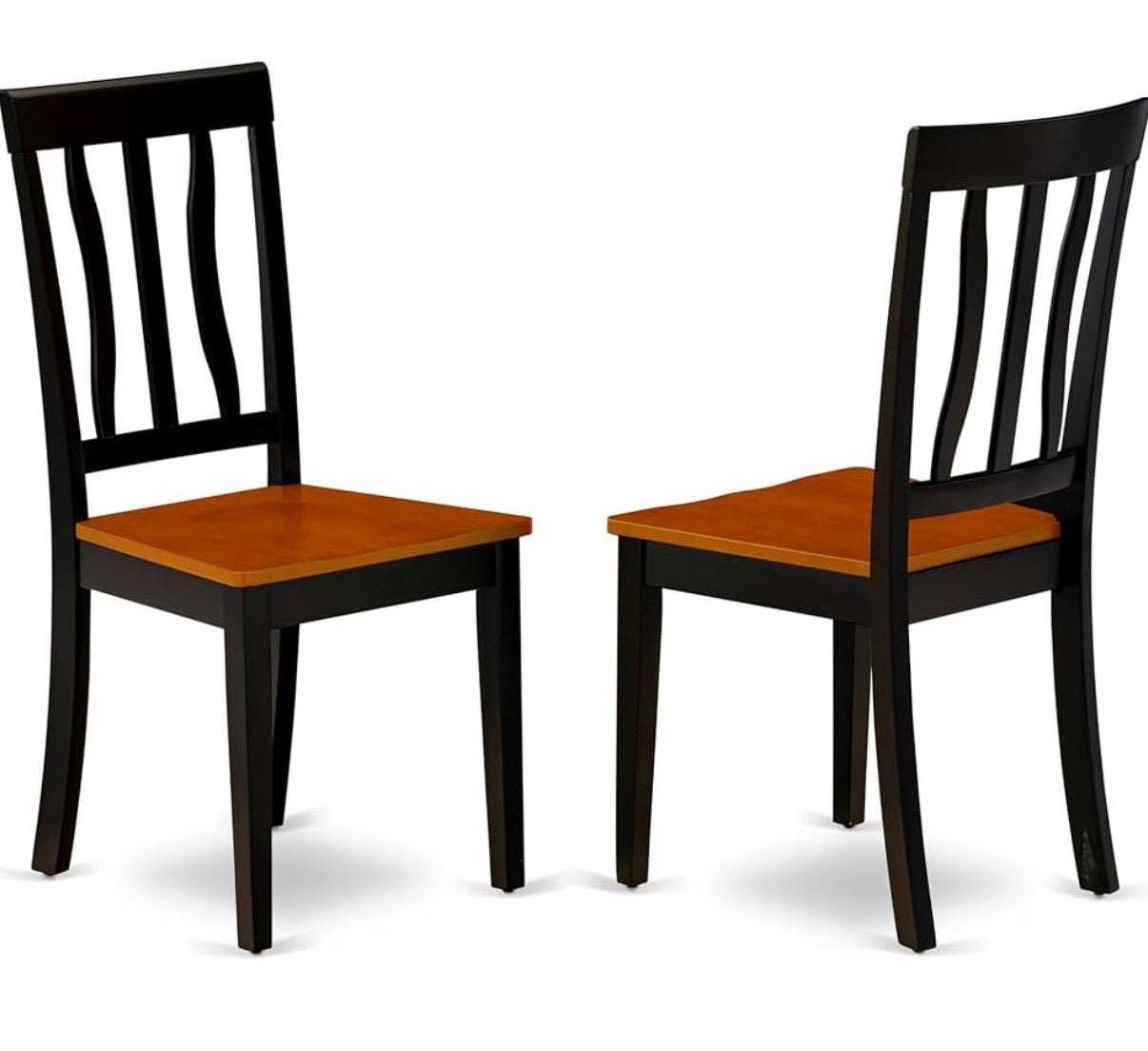 Dining Chairs Set of 2 - East West Furniture Black & Cherry