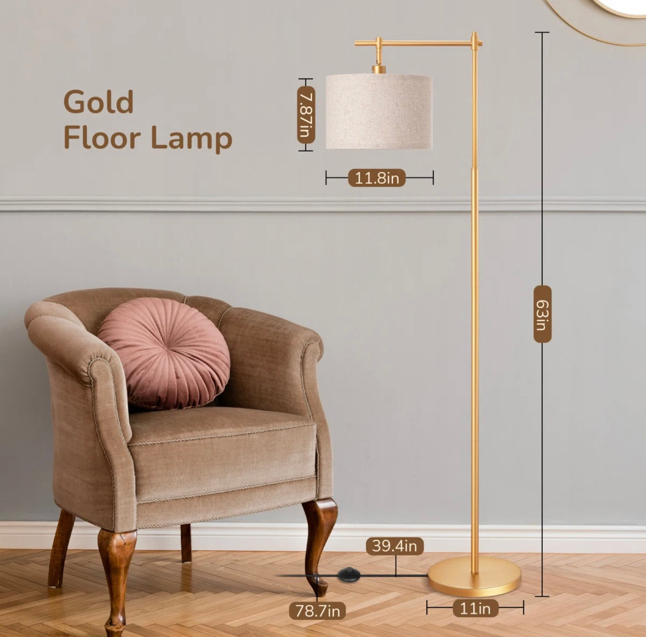 Lamp - Floor Lamp - Macneil 63” Arched Floor Lamp - WF9.25.25