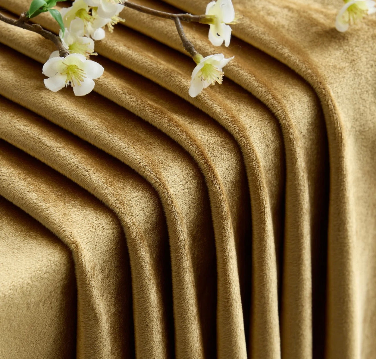 Curtain Panel Single - Gold Fluidity Velvet - WF9.25.25