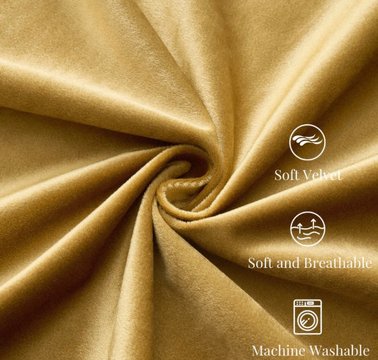 Curtain Panel Single - Gold Fluidity Velvet - WF9.25.25