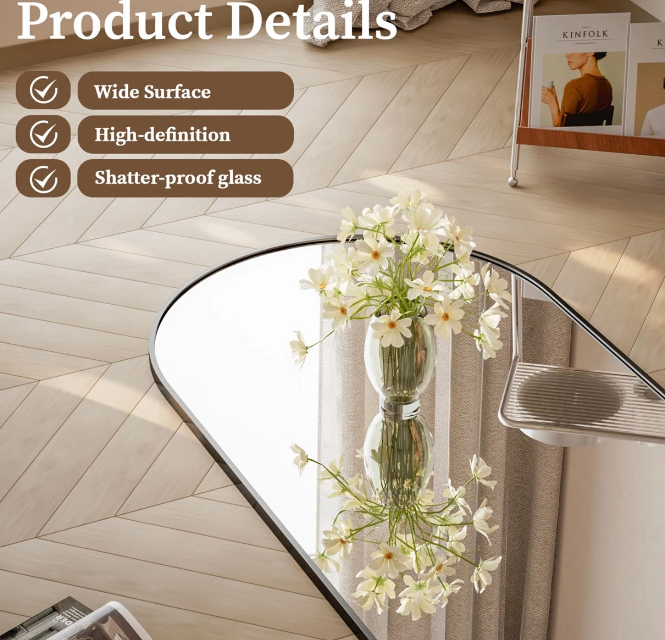 Mirror - Metal Arch Floor Mirror 78” X 35” Dronfield - WF9.25.25