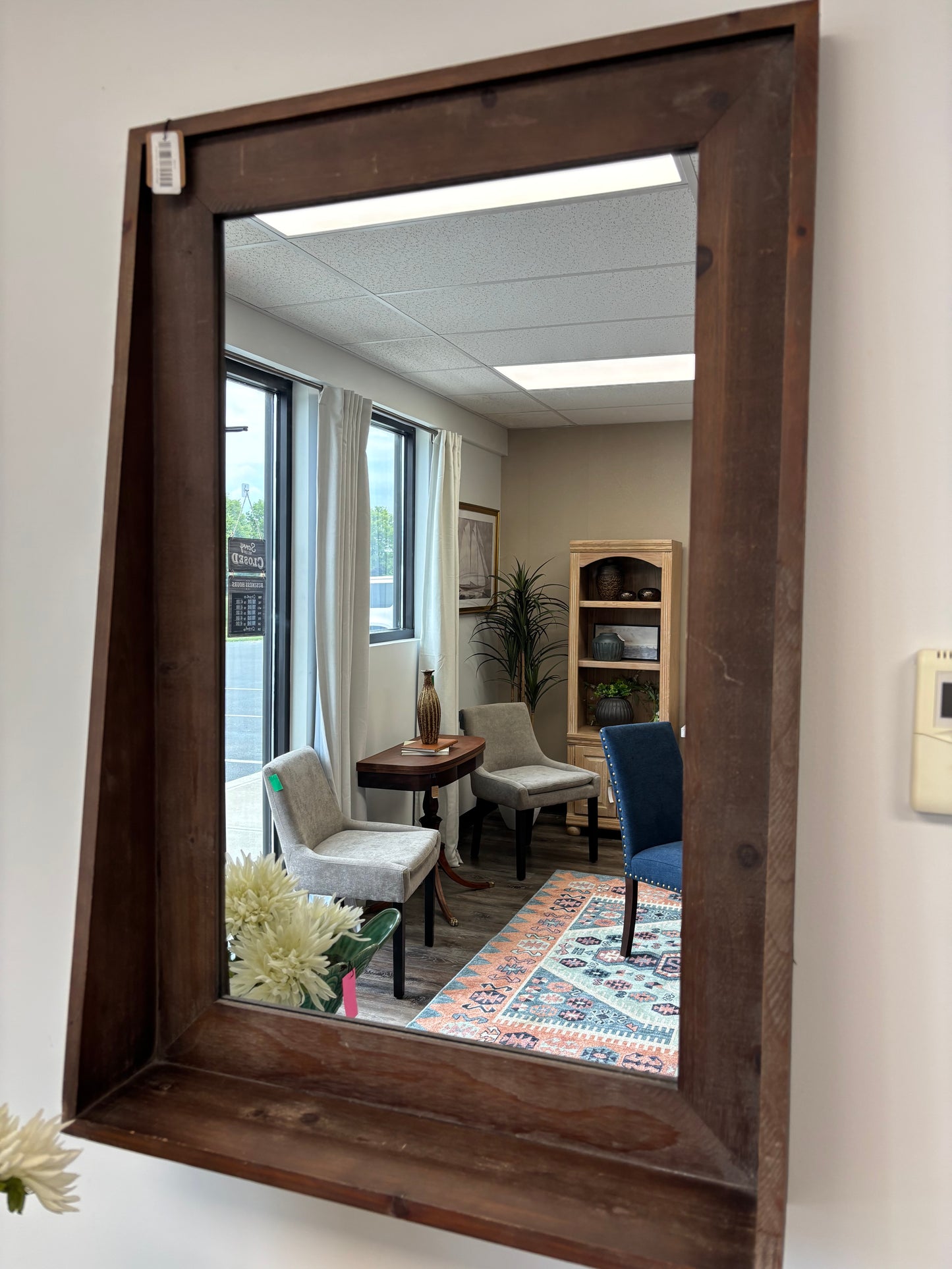 Mirror Wood with bottom shelf - McFair Finds