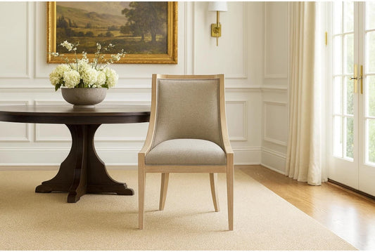 Accent Chair - Linen Beige Swoop Armchair (3 available)