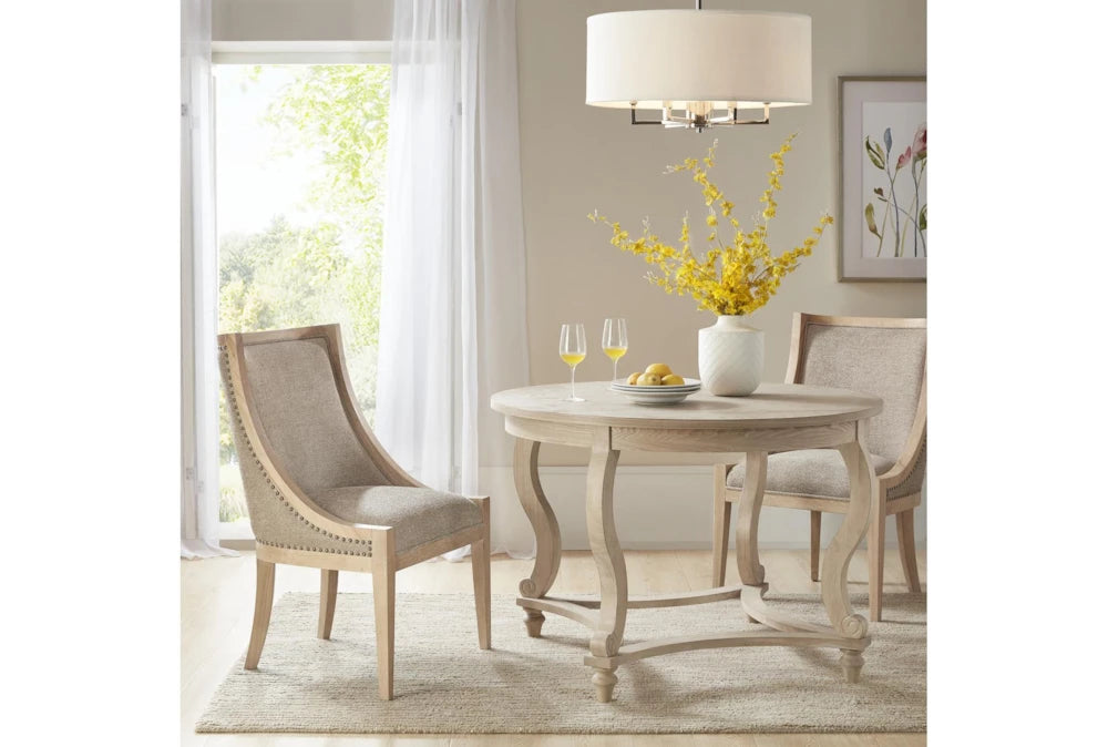 Accent Chair - Linen Beige Swoop Armchair (3 available)