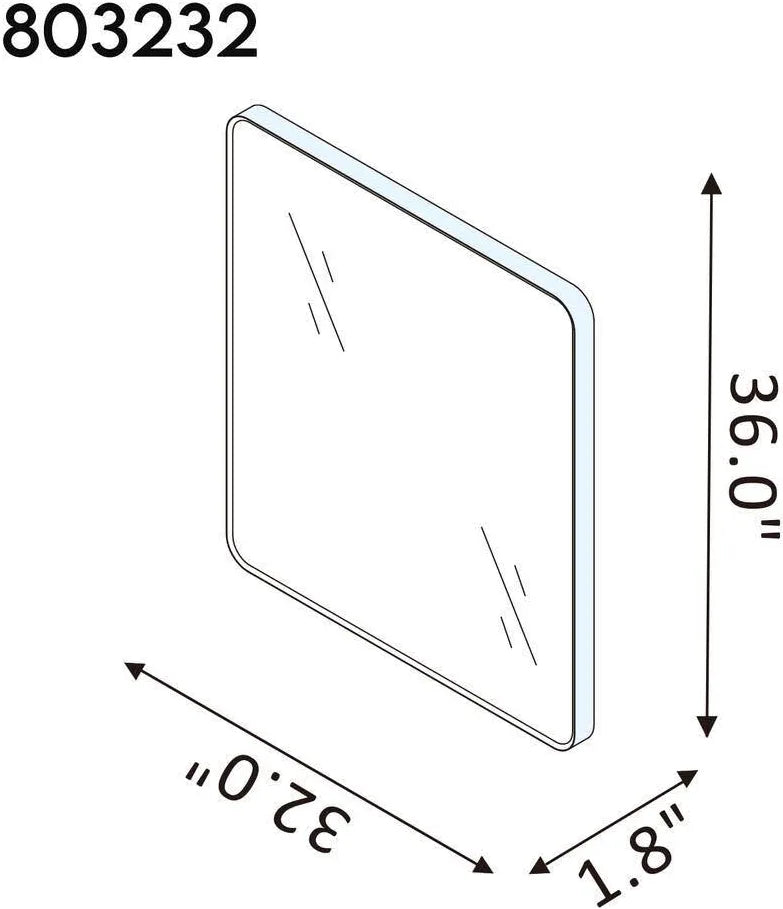 Mirror - Mutriku 32” x 36” Metal Framed Rectangle Mirror