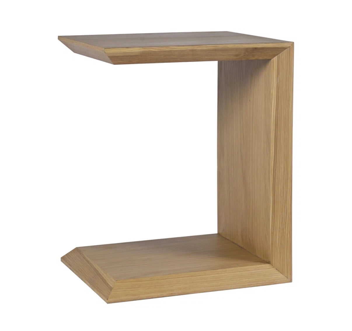 Side Table - Bilal Modern Beveled Angled Wood Accent C Table