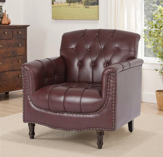 Chair - Accent Enoks Tufted Leather Armchair