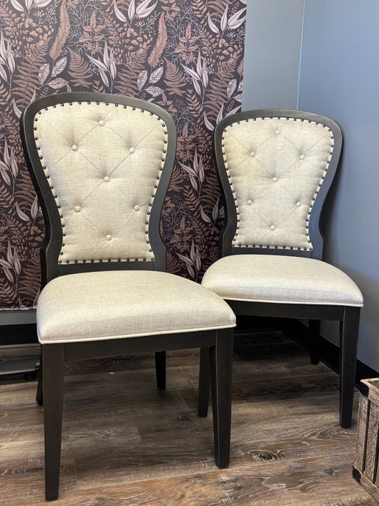 Chair - Accent Set of 2 American Farmhouse Tufted Upholstered - Hebron 4