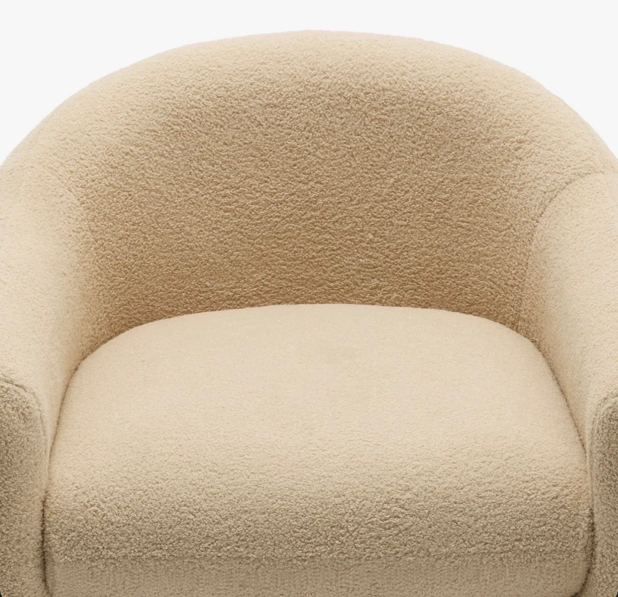 Chair - Accent Esly Upholstered Modern Curved Camel Boucle Barrel Accent Chair