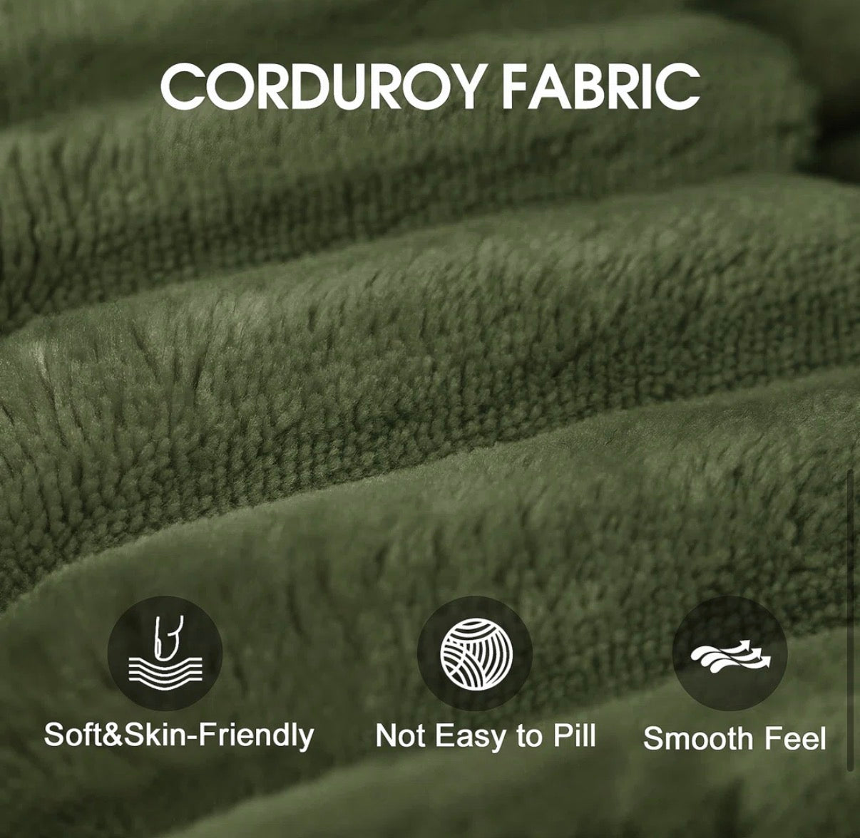 Ottoman - Corduroy Green Boneless Foam Ottoman