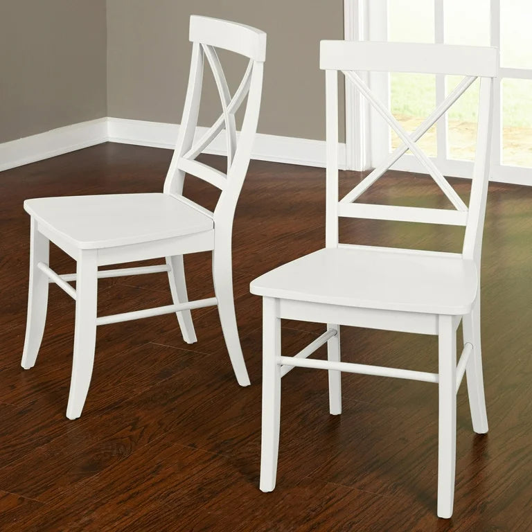 Dining Chair Set of 6 - White Painted, Traditional