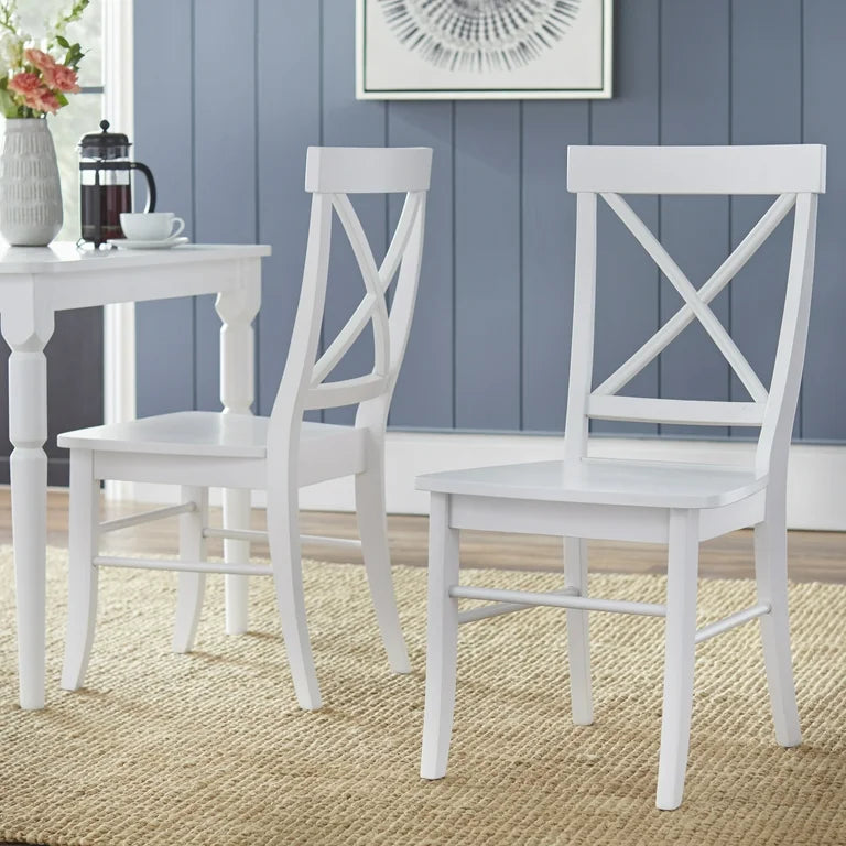 Dining Chair Set of 6 - White Painted, Traditional