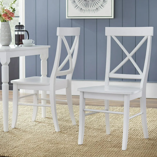 Dining Chair Set of 6 - White Painted, Traditional