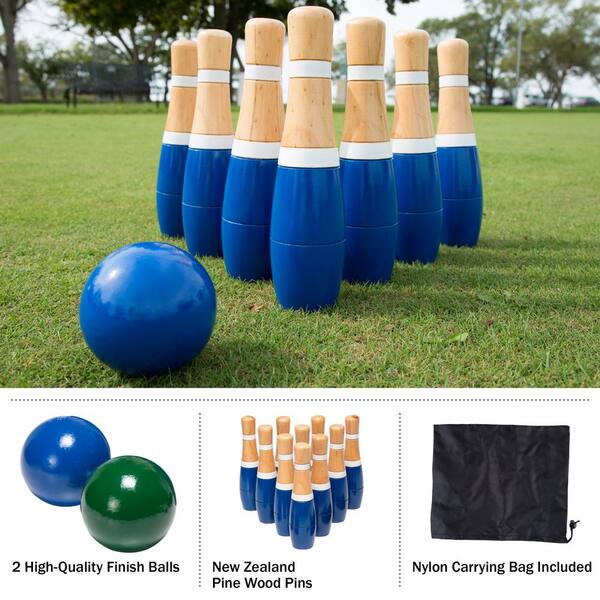 Game - 8 in. Wooden Lawn Bowling Set