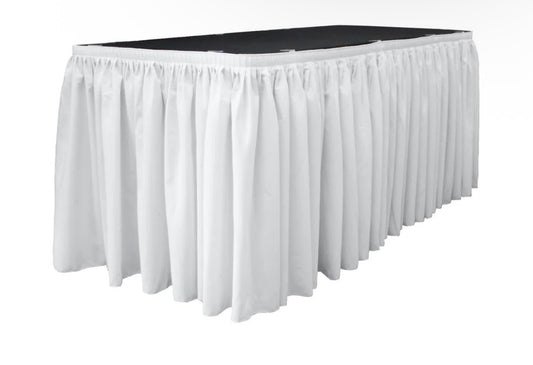 Table Skirt  - 169" x 29" LePrise White Table Skirt
