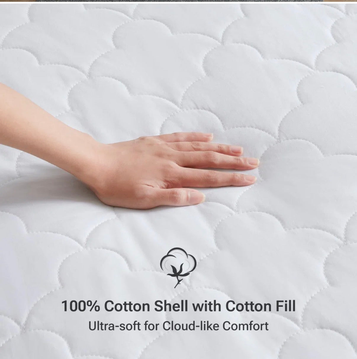 Mattress Pad - Queen Size Sleep Philosophy All Natural Cotton Percale Quilted Mattress Pad