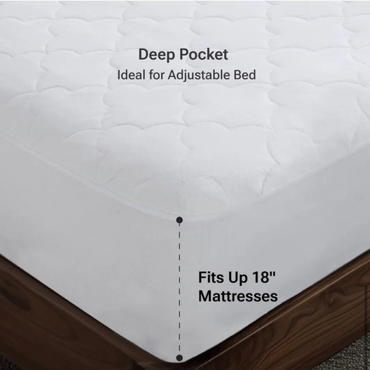 Mattress Pad - Queen Size Sleep Philosophy All Natural Cotton Percale Quilted Mattress Pad