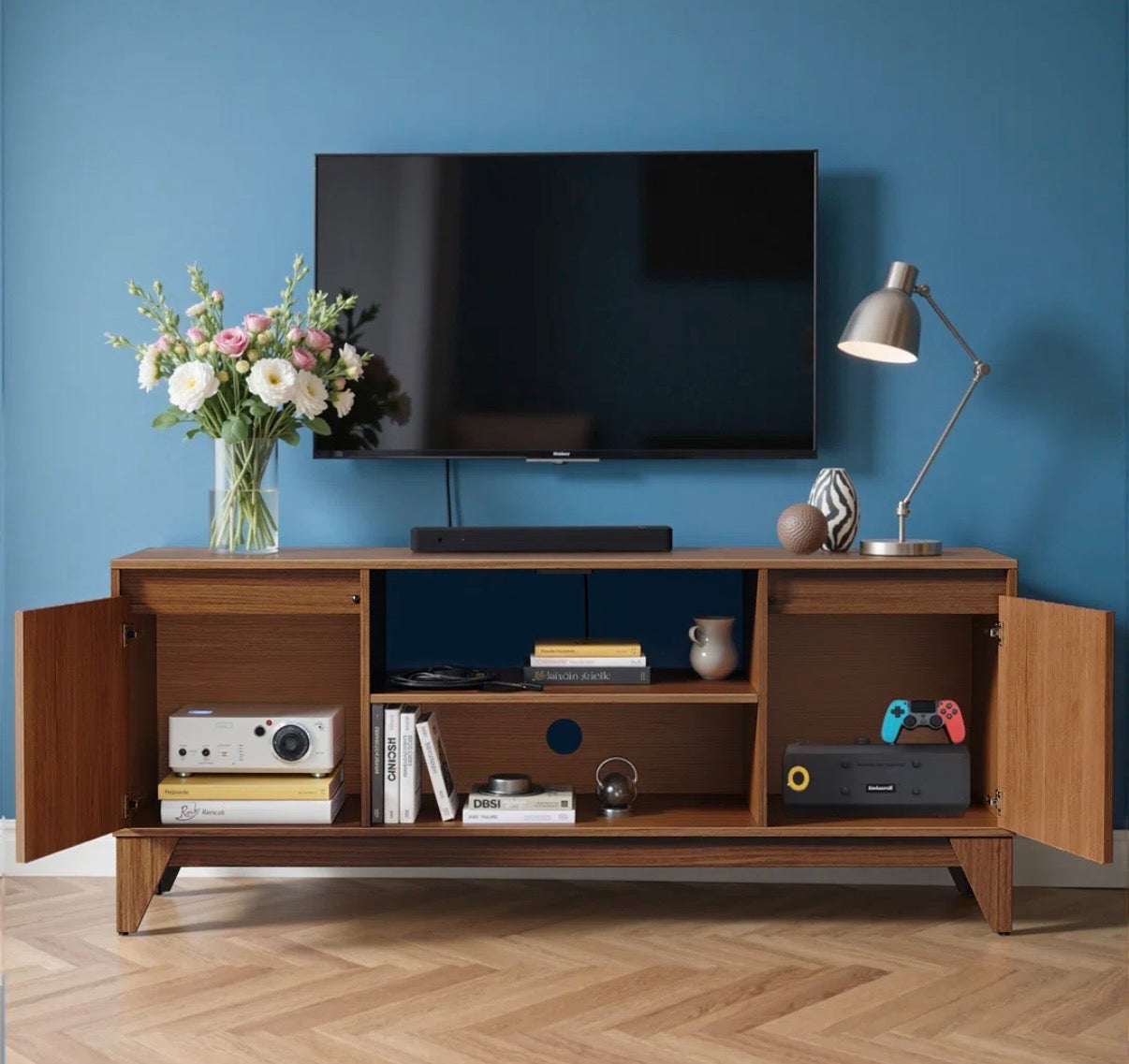 Media Center - 55” Dejesus TV stand with Charging Station