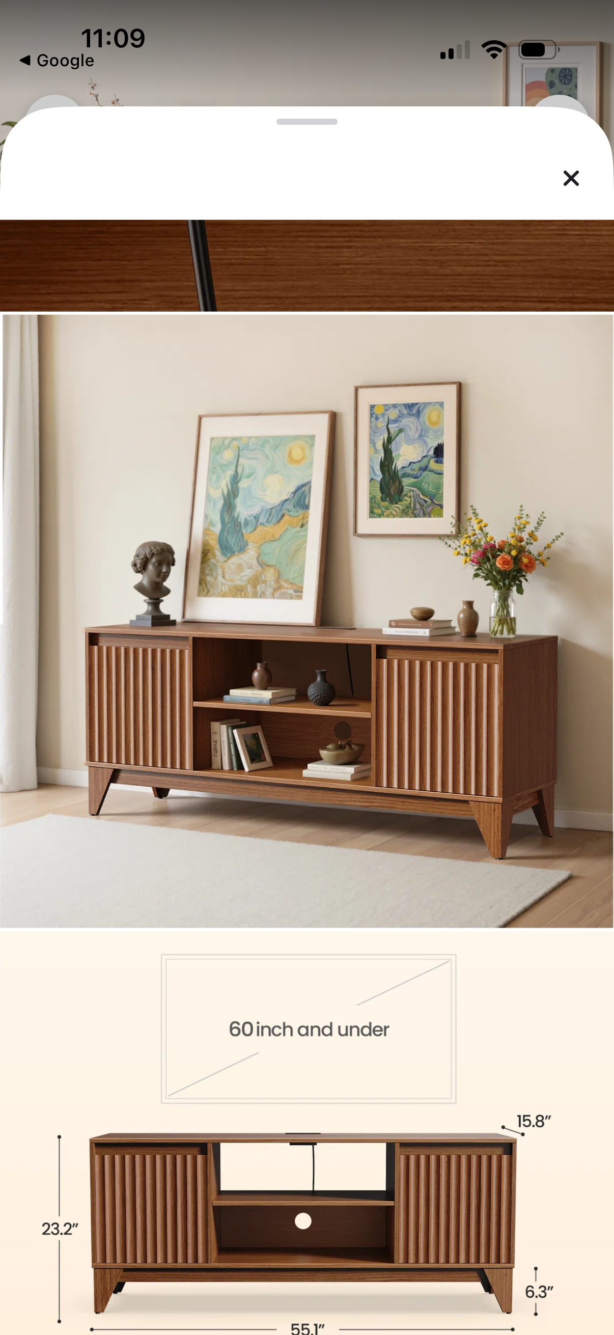 Media Center - 55” Dejesus TV stand with Charging Station