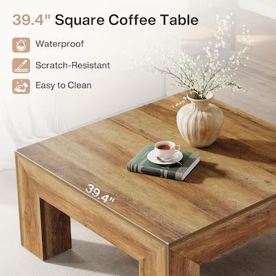 Coffee Table - Tribesigns 39.4 inches Square Coffee Table