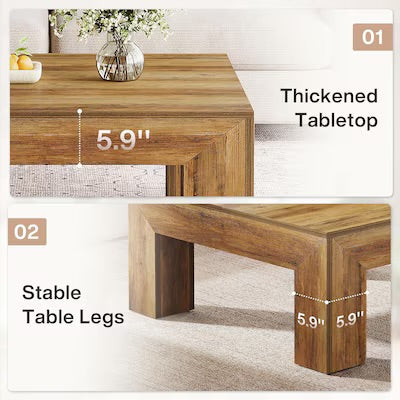 Coffee Table - Tribesigns 39.4 inches Square Coffee Table