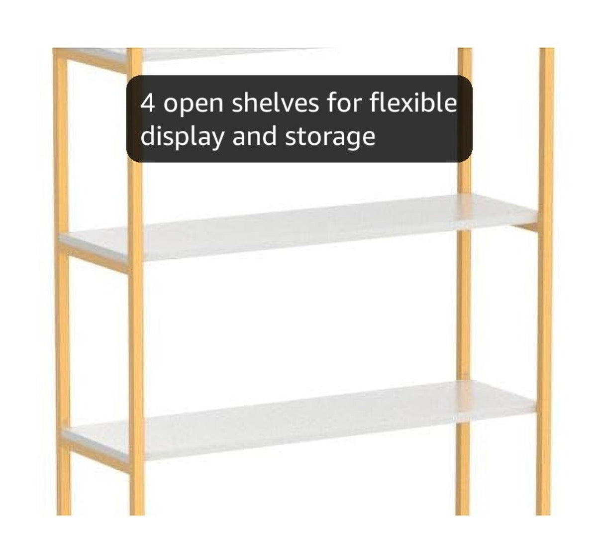 Bookcase - Jehiatek Gold Bookshelf, Arched Bookcase with Doors Storage, 71" Tall