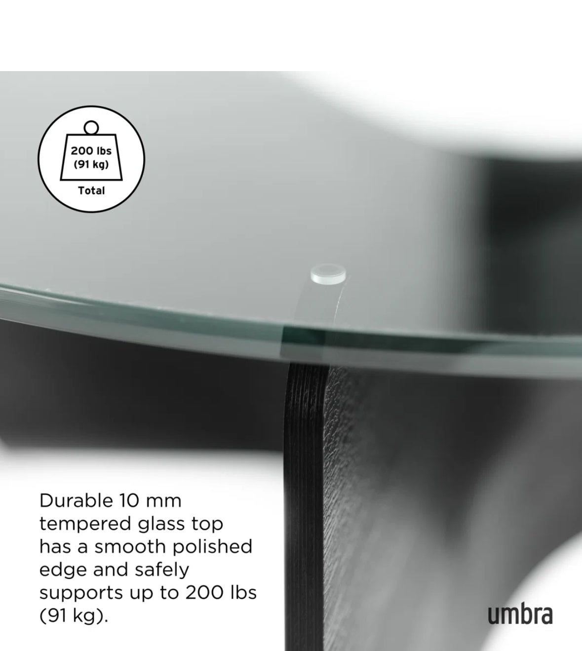 Coffee Table - Umbra Madera Modern Glass Top Coffee Table with wood Base -Hebron3