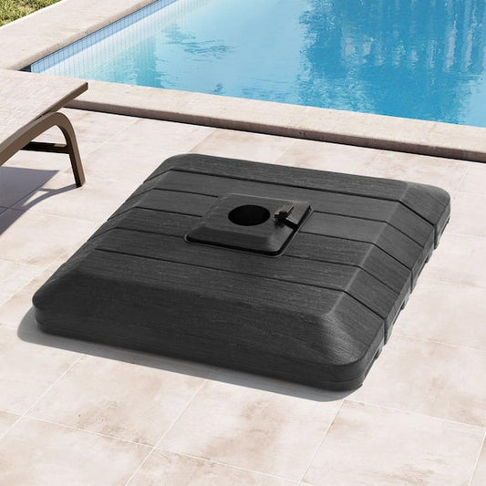 Umbrella Base - 4-Part Patio Cantilever Umbrella Base in Black HDPE Outdoor Weighted Umbrella Stand 350 lb. Water and Sand Filled