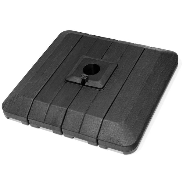 Umbrella Base - 4-Part Patio Cantilever Umbrella Base in Black HDPE Outdoor Weighted Umbrella Stand 350 lb. Water and Sand Filled