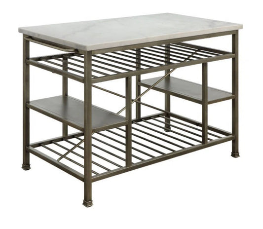 Island - Hodder Marble (damage to marble top) Top Kitchen Island - BSW