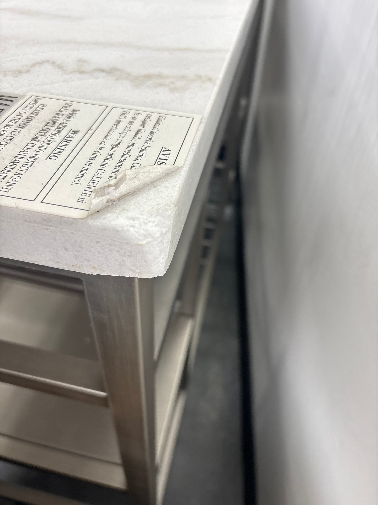 Island - Hodder Marble (damage to marble top) Top Kitchen Island - BSW