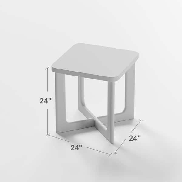 End Table - 24 in. W Walnut Square Wood End Table with Round Corners