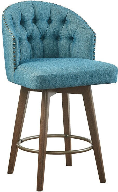 Barstool Single - 24” Caterina Swivel Counter-Height Stool - Blue - Hebron4